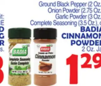 Bravo Supermarkets Badia cinnamon powder 2 oz. jar offer