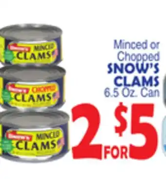 Bravo Supermarkets Snow's clams offer