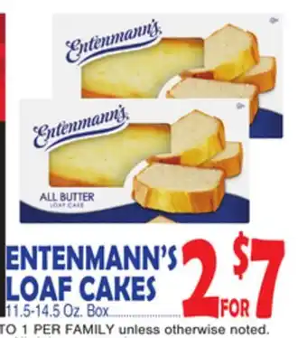 Bravo Supermarkets Entenmann's loaf cakes offer