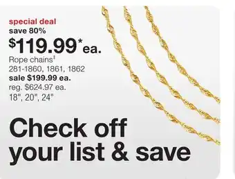 JC Penney Rope chains‡ offer