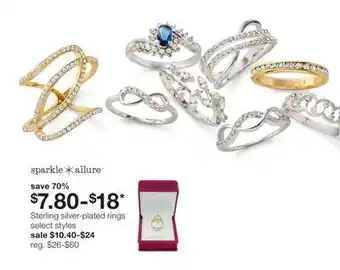 JC Penney Sterling silver-plated rings offer