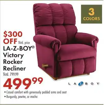 Boscov's La-z-boy victory rocker recliner offer