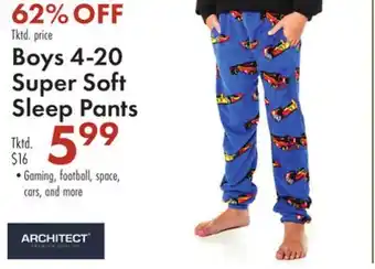 Boscov's Boys 4-20 super soft sleep pants offer