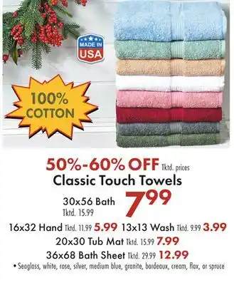 Boscov's Classic touch towels offer