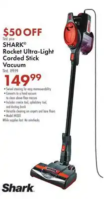 Boscov's Shark rocket ultra-light corded stick vacuum offer