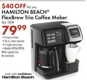 Boscov's Hamilton beach flexbrew trio coffee maker offer
