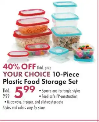 Boscov's 10-piece plastic food storage set offer