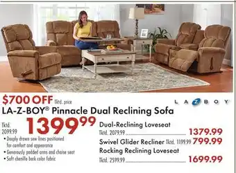 Boscov's La-z-boy pinnacle dual reclining sofa offer