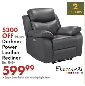 Boscov's Durham power leather recliner offer