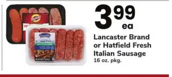 ACME Lancaster brand or hatfield fresh italian sausage offer