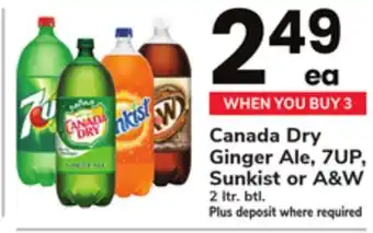 ACME Canada dry ginger ale, 7up, sunkist or a & w offer