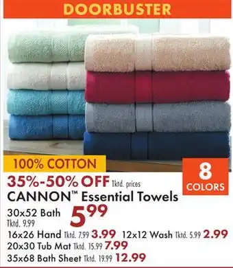 Boscov's Cannon essential towels offer