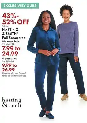 Boscov's Hasting & smith fall separates offer