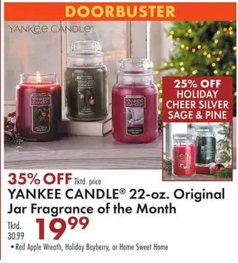 Boscov's Yankee candle 22-oz. original jar fragrance of the month offer