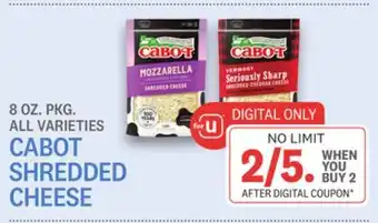 Kings Food Markets Cabot shredded cheese offer