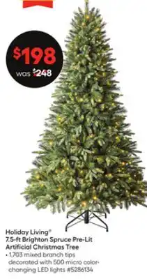 Lowe's Holiday living 7.5-ft brighton spruce pre-lit artificial christmas tree offer