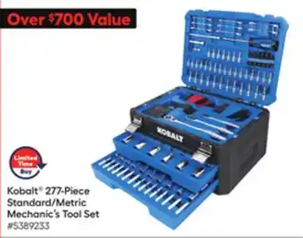 Lowe's Kobalt 277-piece standard/metric mechanic's tool set offer