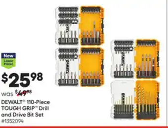 Lowe's Dewalt 110-piece tough grip drill and drive bit set offer