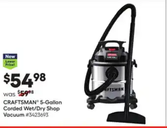 Lowe's Craftsman 5-gallon corded wet/dry shop vacuum offer