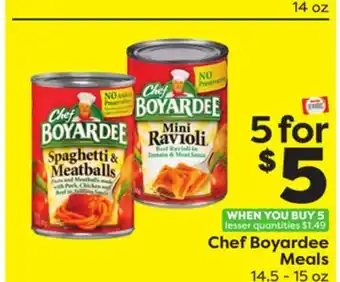 Weis Markets Chef boyardee meals offer