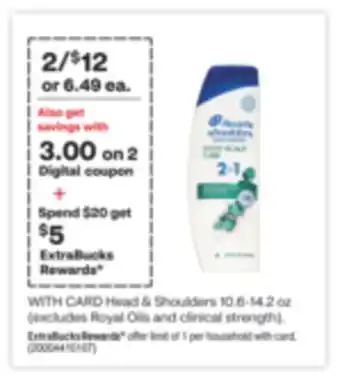 CVS Head & shoulders 10.6-14.2 oz offer