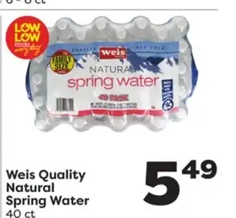 Weis Markets Weis quality natural spring water offer