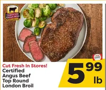 Weis Markets Certified angus beef top round london broil offer