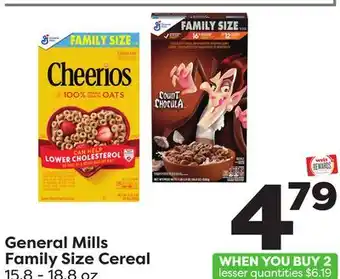 Weis Markets General mills family size cereal offer