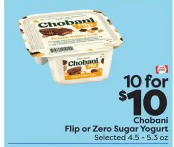 Weis Markets Chobani flip or zero sugar yogurt offer