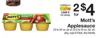 The Fresh Grocer Applesauce offer