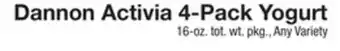 The Fresh Grocer Activia 4-pack yogurt offer