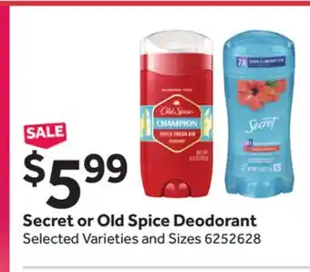 Stop&Shop Secret or old spice deodorant offer