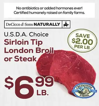 DeCicco & Sons Sirloin tip london broil or steak offer