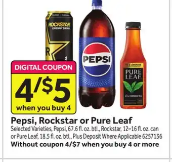 Stop&Shop Pepsi, rockstar or pure leaf offer
