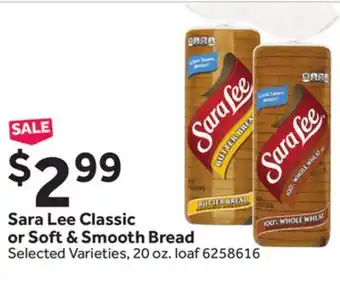 Stop&Shop Sara lee classic or soft & smooth bread offer