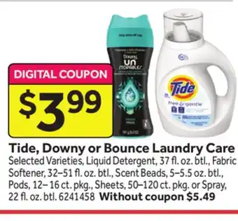 Stop&Shop Tide, downy or bounce laundry care offer