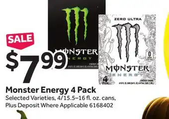 Stop&Shop Monster energy 4 pack offer