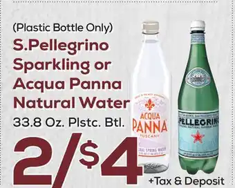 DeCicco & Sons S. pellegrino sparkling or acqua panna natural water offer