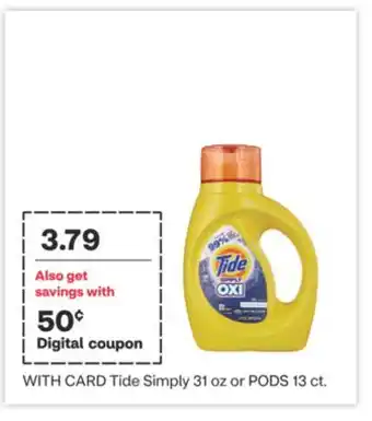 CVS Tide simply 31 oz or pods 13 ct offer