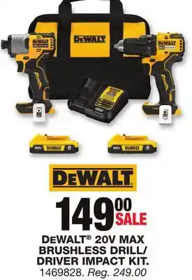 Blain's Farm & Fleet Dewalt 20v max brushless drill/ driver impact kit offer