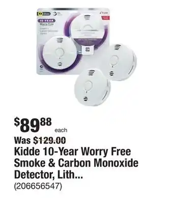 The Home Depot Kidde 10-year worry free smoke & carbon monoxide detector, lithium battery powered with voice alarm, 2-pack offer