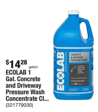 The Home Depot Ecolab 1 gal. concrete and driveway pressure wash concentrate cleaner offer