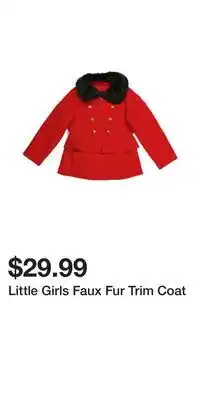 TJ Maxx Little girls faux fur trim coat offer