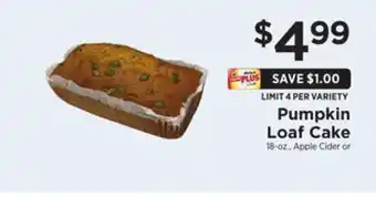 ShopRite Pumpkin loaf cake offer