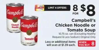 ShopRite Chicken noodle or tomato soup offer