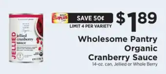 ShopRite Organic cranberry sauce offer