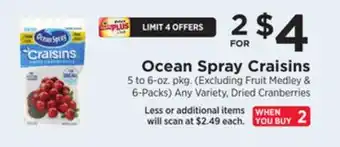 ShopRite Craisins offer