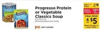 ShopRite Protein or vegetable classics soup offer