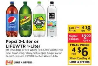 ShopRite Pepsi 2-liter or lifewtr 1-liter offer