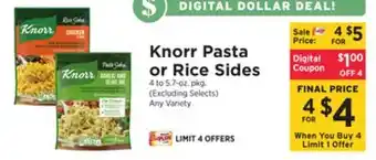 ShopRite Pasta or rice sides offer